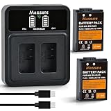 Massate 2er-Pack 1600mAh Hochkapazitäts-EN-EL25 Akku + LED PD20W Schnellladegerät—Volle Aufladung in 2,5 Std., EN-EL25 Akku für Nikon Z30, Z50, Z50II, ZFC Kamera & MH-32 Ladegerät