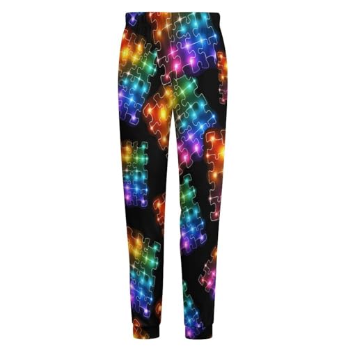 Puzzle Autism Neon Lights Men's Pajama Pants Lounge Pant Sleepwear PJ Bottoms4