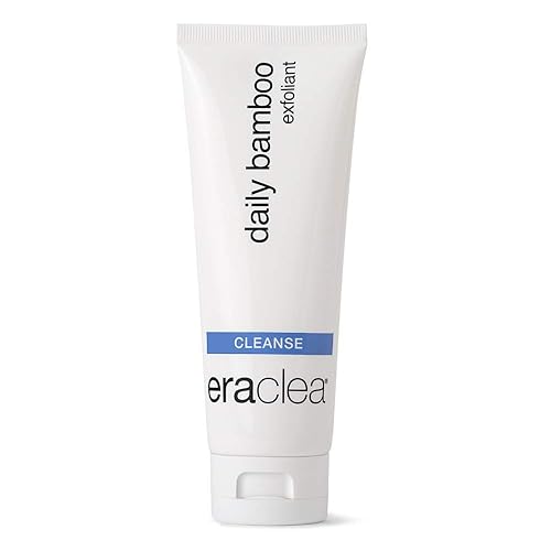 eraclea Exfoliante diario de bambú, lavado facial exfoliante con ácido láctico y ácido hialurónico. Elimina aceite, impurezas y maquillaje para