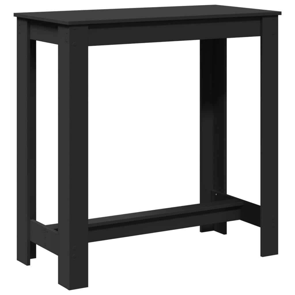 Table de Bar rectangulaire Noir 102x50x103,5 cm en Bois d'ingénierie pour Espace Cuisine Salon Salle à Manger extérieur Bureau comptoir mobilier modulable et Robuste