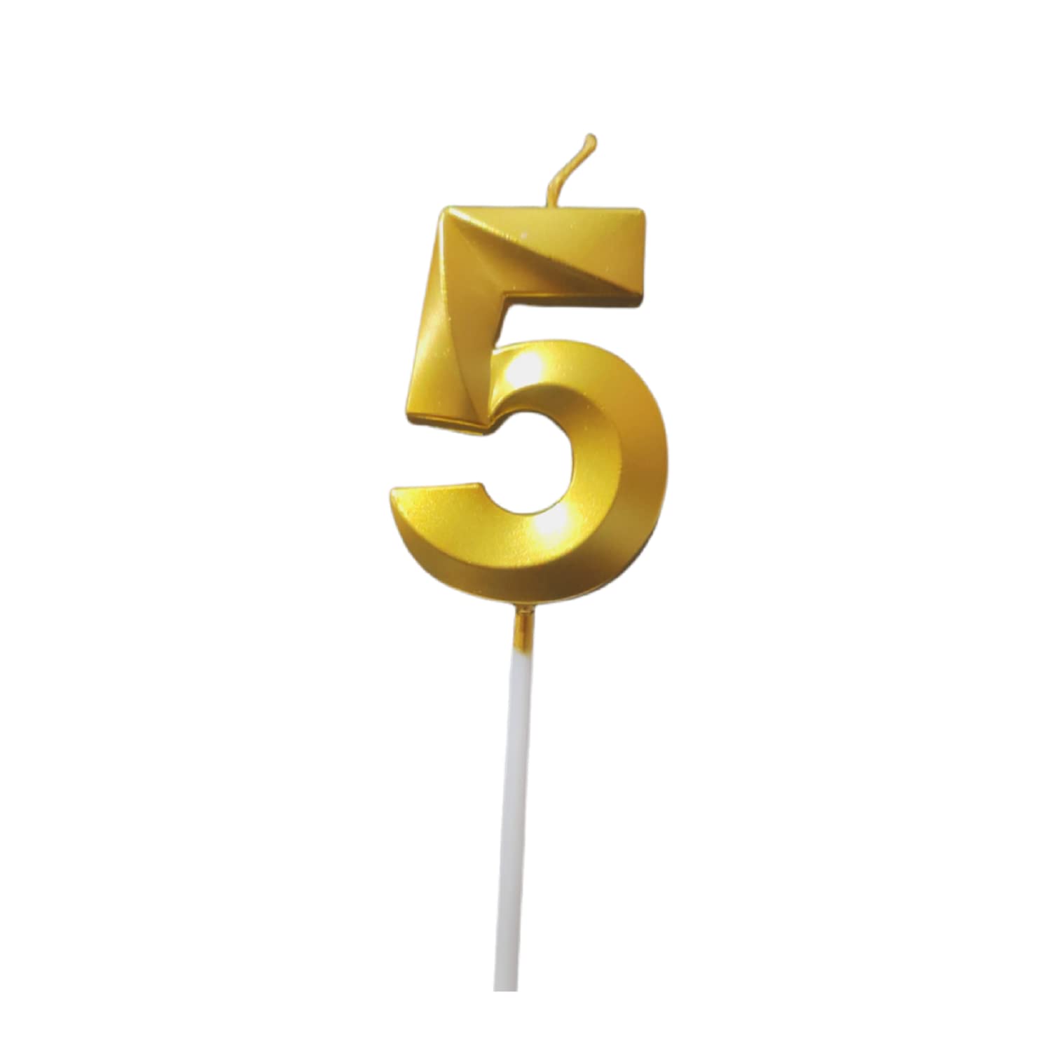 Gold Number 21 Birthday Candle Set - Elegant Cake Decoration -19