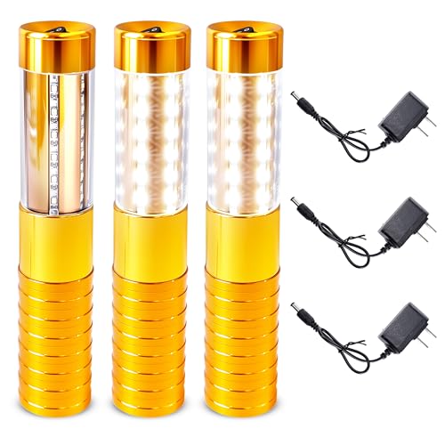 3 Pcs Bottle Service Lights LED Strobe Baton Handheld Rechargeable Bottle Sparklers Gold Girl Lights for Bar Club Birthday Weddings Parties Concert Event