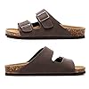FITORY Mens Sandals, Arch Support Slides with Adjustable Buckle Straps and Cork Footbed for Summer Brownish Yellow Size 10.5 #2