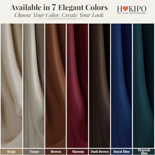 Image of HOKIPO Midnight True Blackout Curtains 7 Feet Long 1 Panel, Taupe
