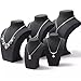 Friggqwe Fashion Enthusiasts Jewelry Display Bust, Black 3-Dimensional Necklace Mannequin Holder Stand for Retail Stores and Trade Shows Modern and Minimalist(21.5 * 11 * 31.5cm)