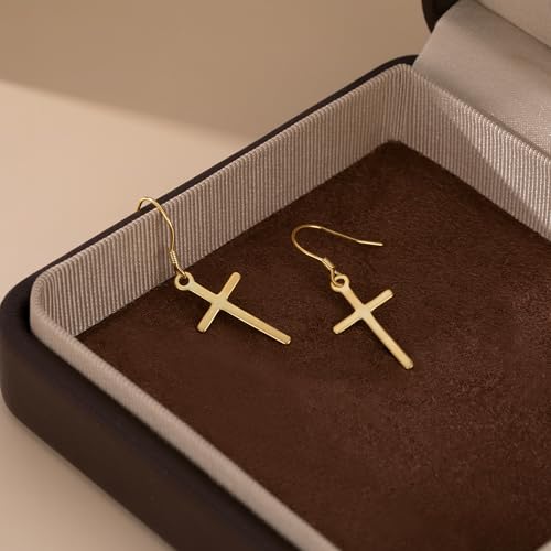 SLUYNZ 925 Sterling Silver Cross Dangle Earrings for Women Teens Cross Drop Earrings Dangle4