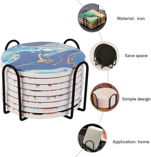 2Pcs Black Iron Coaster Holder Metal Storage Rack Coasters Shelf for Both Round and Square Coasters, Bar Tools and Drinkware, Cool Home Decor (4.40 X 4.40 X 2.48inch)