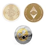 BODYA Vergoldete Bitcoin-Münze Golden Iron ETH Ethereum Miner Coin Ripple Coin XRP CRYPTO Sammlergeschenk BTC-Münzen Kunstsammlung Physisch