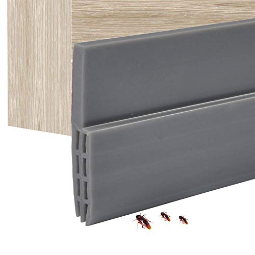 Bas de Porte Adhésif, 100cm Souple Silicone Isolant Phonique Thermique Bande d'étanchéité Anti Froid, étanche, Anti Bruit, Poussière Stop à l'air Froid Anti Souris Fourmi Cafard Insectes