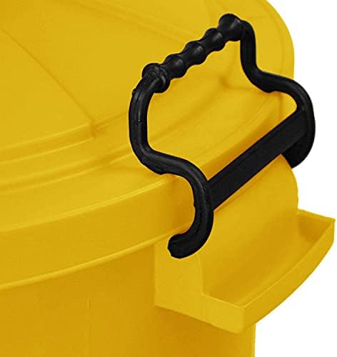 JMS we create smile YELLOW 50 Litre 50L Extra Large Heavy Duty Plastic Bin Dustbin Storage Unit with Locking Lid for Home Garden Rubbish Waste Animal Feed (1)