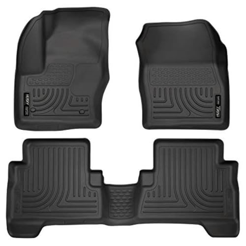Husky Liners Weatherbeater Floor Mats | Fits 2013 - 2019 Ford Escape; 2013 - 2018 Ford C-Max | Front & 2nd Row, 3-pc Black - 99741