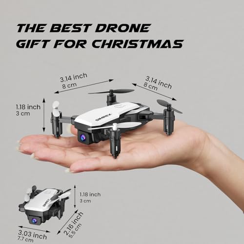 SIMREX Mini Drone with 720P Camera for Kids & Beginners - Foldable RC Quadcopter, Optical Flow Positioning, Altitude Hold, 3D Flip, 2 Batteries 20Min Flight, Safe & Easy Indoor Outdoor Flying Toy Gift (White) by SIMREX - Used condition - Image 9