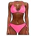 Produktbild DNOQN Bikini Frauen Zwei Stück Hochdrücken Tankini-Sets Übergröße Strandkleidung Badeanzug Bikini Damen Halter Push Up Bikini Set Neckholder Bandeau Sexy Badeanzug