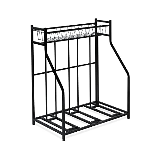 Fahrradständer mit Aufbewahrungskorb schwarz 90 Cover