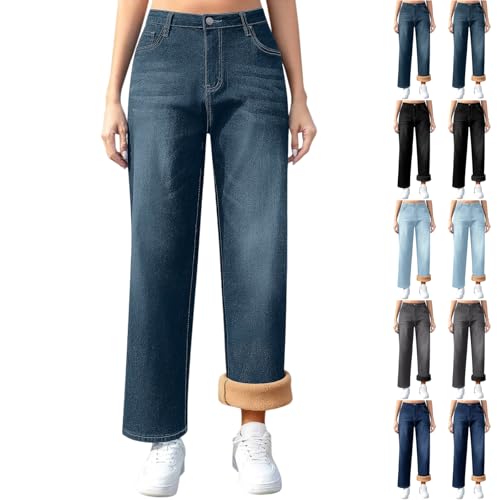 AEPTDEO Fleece Lined Pants Women, Women's Fleece Lined Wide Leg