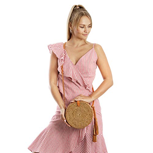 Rattan Bags for Women - Handmade Wicker Woven Purse Handbag Circle Boho Bag Bali …4