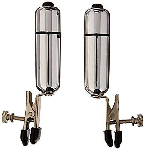 PleasureBox Nipple Clamps with Silver Vibrating Bullets and Clitoris Labia Vibrator