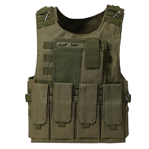 Gilet militaire tactique vert unisexe avec porte-plaques réglable