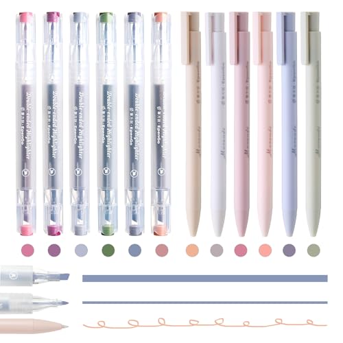 Coffret stylo pour étude de la Bible et surligneur Morandi : cadeau idéal, 12 pcs