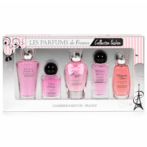 Charrier Parfums Les Parfums de France, Collection Fashion, Coffret de 5 Eau de Parfums Miniatures, 51.8 ml