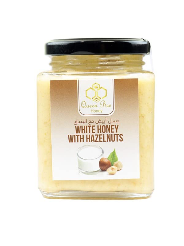 Queen Bee HoneyWhite with Hazelnuts (650)