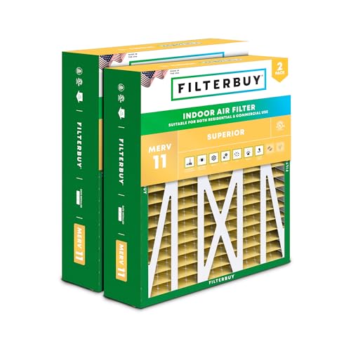 Filterbuy 20x23x5 Air Filter MERV 11 Allergen Defense (2-Pack), Pleated HVAC AC Furnace Air Filters for Bryant, Carrier, BDP, Day & Night, and Payne (Actual Size: 19.81 x 22.56 x 4.25 Inches)