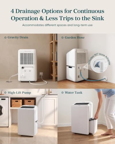 Levoit Dehumidifier for Basement & Home, DOE 25 Pint/Day (Max 84 Pint/Day) | 2025 Most Efficient Energy Star Certified, Drain Hose for Flexible Drainage, Wi-Fi Smart Control, Removable Pump, MERV Filter - image 4