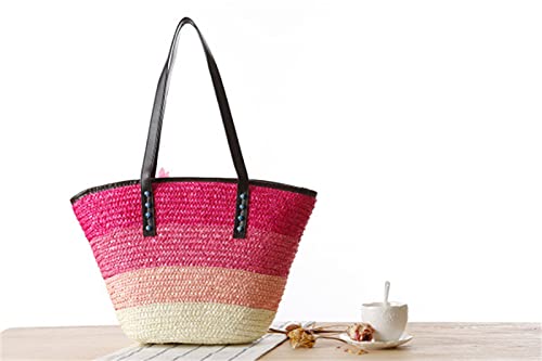 Bolso de Playa de Paja para Mujer Grande miniatura 2