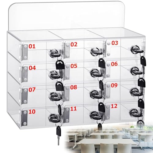Caja de almacenamiento para teléfono celular de acrílico transparente con compartimentos 2