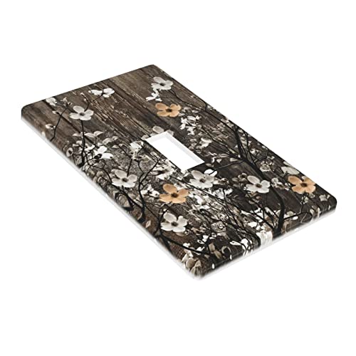 Rustic Vintage Floral Light Switch Cover Wall Plate Decorative 1 Gang Single Toggle Switchplate Modern Farmhouse Faceplate For Kitchen Home Room Decor 2.7 X 4.5 #TOP2