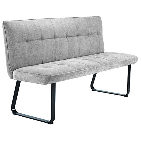 byLIVING Sitz-Bank TALEA, Stoff, Nosagfederung, Untergestell Metall schwarz pulverbeschichtet, hoher Sitzkomfort, Webstoff, grau, B 160, H 92, T 59 cm Cover