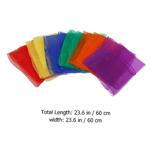 18pcs Juggling Dance Scarves for Boys and Girls Silk Dance Performance Veil Square Satin Play Scarf Random Color2