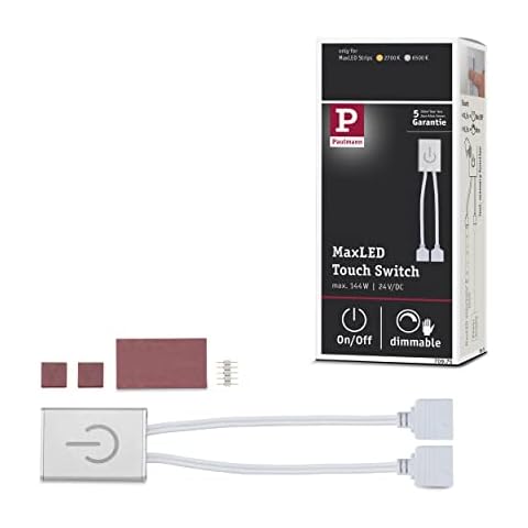 Paulmann 70975 Stripe MaxLED Touch Switch max. 144 Watt dimmbar Lichtband Silber Lichtstreifen Metall LED Band Cover