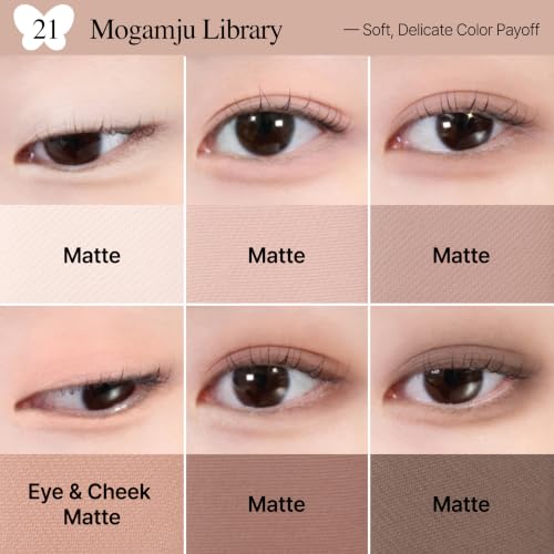 Image of CLIO Pro Eye Palette Air, 12-Color All Matte Eye Shadow, Air-Fit Pigmented Buildable Color, Low Fallout, Soft Brown Neutral Tone for Daily Makeup, Korean Heritage Edition (M21 MOGAMJU LIBRARY)