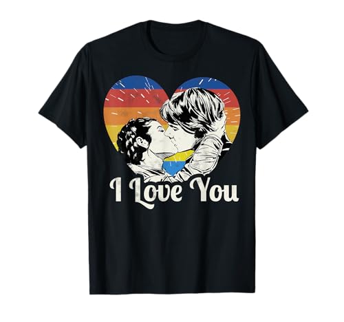 T-shirt Star Wars Han Solo Leia Epic Kiss Rainbow haut en coton de qualité supérieure