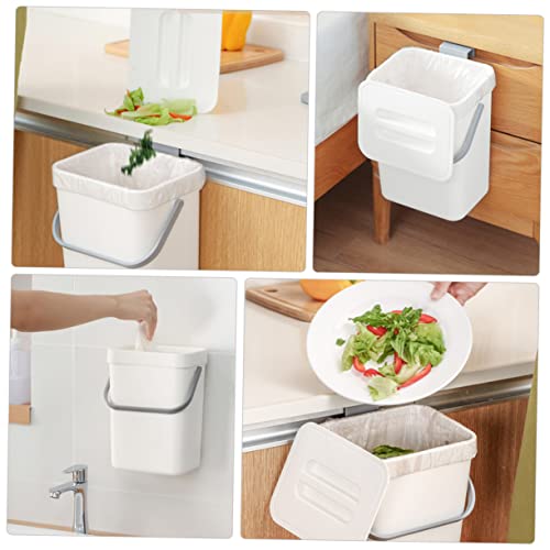 Caneca de basura rectangular blanca para cocina y baño miniatura 5