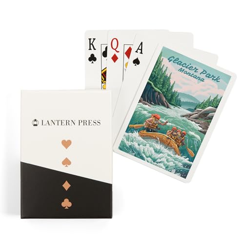 Lantern Press Glacier Park Montana Baraja Poker 52 Cartas