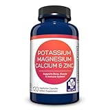 MD. Life Potassium Magnesium Zinc Calcium Supplement – Supports Bone Health & Muscle Health – Promotes Calcium Absorption and Immune Function – Magnesium Potassium Zinc Aspartate - 120 Capsules