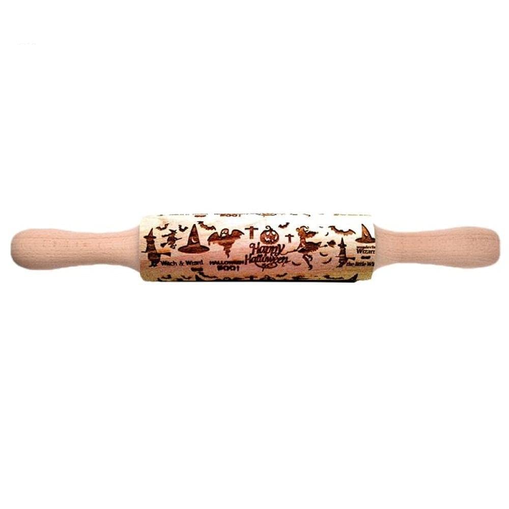 Rodillo para repujar， Rodillos de amasar Rodillo de madera Herramienta for repostería con relieve