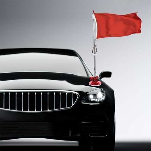 Milisten 2pcs Suction Cup Car Flagpole Car Flag Pole Suction Cup Flagpole Durable Flagpole Car Flagpole Stand Flag Pole Display Holder Flag Pole Bracket Flagpole Mount Flag Pole Mounting, Red