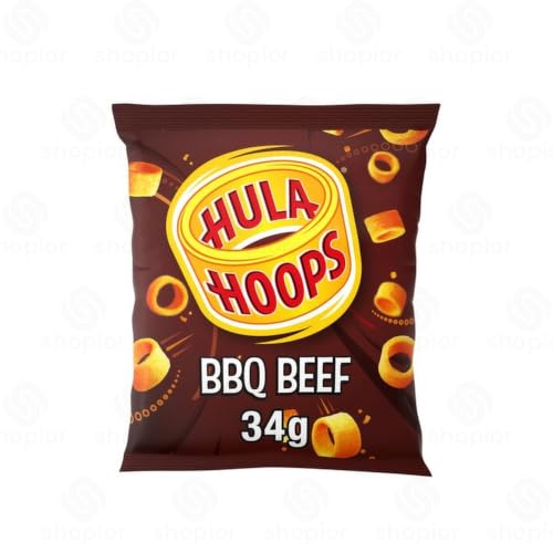 Hula Hoops Crisps Variety | Bbq, Cheese & Onion, Original, Ready Salted, Salt & Vinegar – Classic British Crisps | Flavored Snack Lunchboxes (Pack 32,