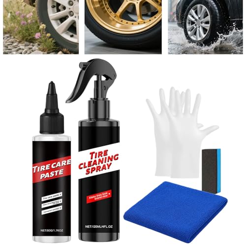 Genérico Limpiador de Neumáticos,Accesorios para Coche De Larga Duración Y Alto Brillo,Limpiador De Ruedas De Coche - para Exterior Automotriz Labor Detallado Cuidado Lavado Exterior Garaje Goma