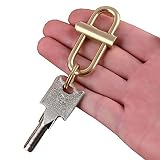 SZHOWORLD Creative Brass EDC Keychain Carabiner, Solid Heavy Duty Press Quick Open Keys Holder Hook