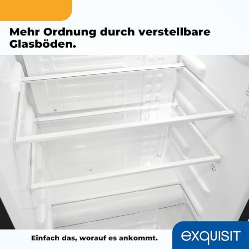 Exquisit Vollraumkühlschrank KS85-V-091E inoxlook | Kühlschrank ohne Gefrierfach freistehend 75 l Nutzinhalt | Edelstahloptik