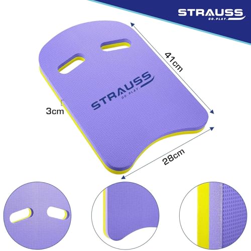 Image of STRAUSS Swimming Kick Board | Floating Board for Swimming Pool Training Aid Exercise Equipment | Swimming Accessories for Adults and Kids | Swimming Float Pad for Beginners,(Purple)