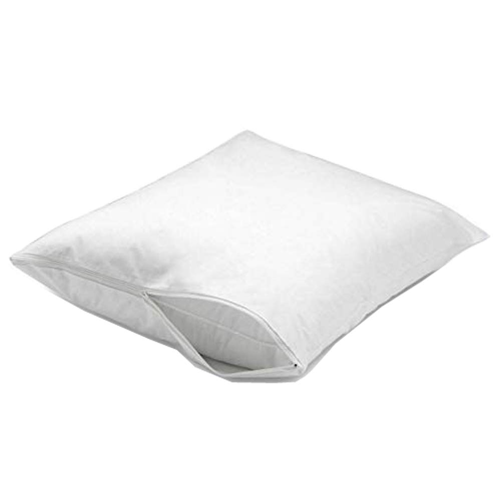 Night Comfort Cotton Blend Zipped Non Allergenic Anti Dust Mite Anti Bacterial Machine Washable Protector (Pillow Protector Pair)