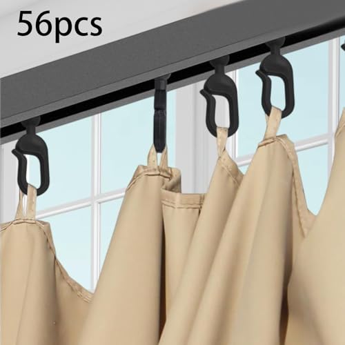 HGZLQKD 56x Hooks for Gazebo Curtains, Black ABS U-shape Gutter Hooks, UV & Weather Resistant Canopy Curtain Kit Professional Rustproof Curtain Hooks Ideal for Outdoor Decorative Lights - Image 4