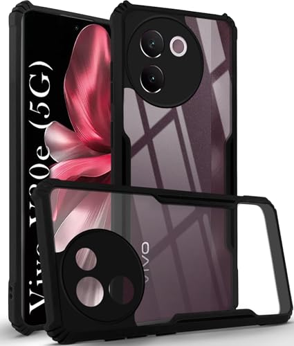 Image of Jkobi Hybrid Back Case Cover for Vivo V30e 5G (Shockproof with Polycarbonate Clear Panel | Professional Black)