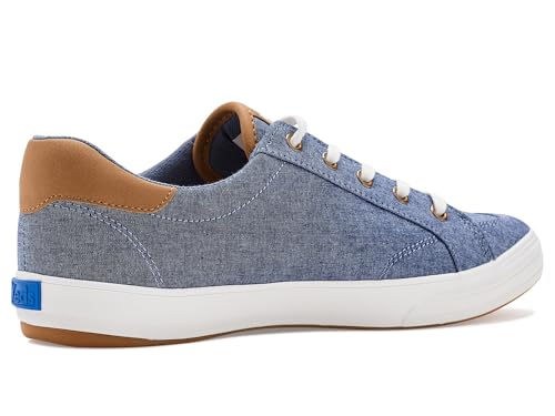 Image of Keds Center III Lace Up Fashion Sneaker, Blue Chambray /Tan, 6.5