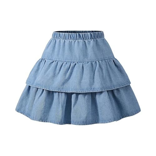 Falda Vaquera Elegante para Chicas, Minifalda Informal Lavada de Doble Capa a la de Verano con diseño para Adolescentes Regalo Ideal